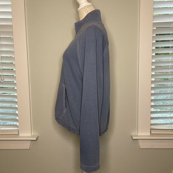 Fabletics Austin Bell Sleeve Jacket Zip Up Terry Cloth True Indigo Dark Large - Picture 3 of 12